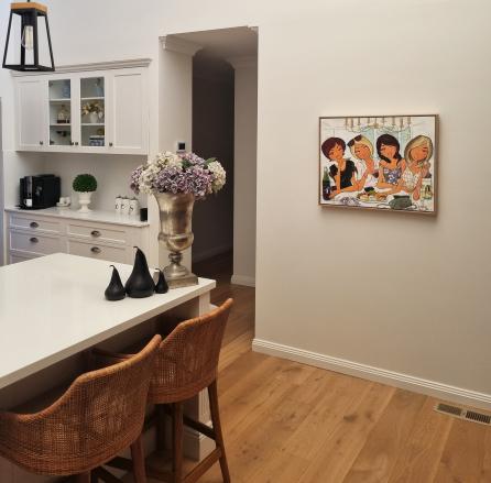 My Girls, a commission painting by Natalie Dyer, in its new home