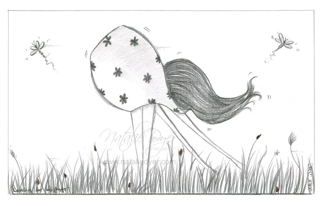 Looking for Ladybugs, a limited edition fine art print by Natalie Dyer, Whimsical series, Sunshine Coast Australia