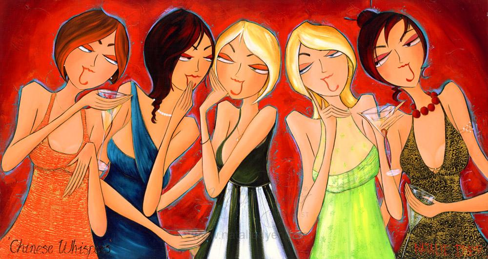 Chinese Whispers, a limited edition fine art print by Natalie Dyer, Women with Attitude series, Sunshine Coast Australia