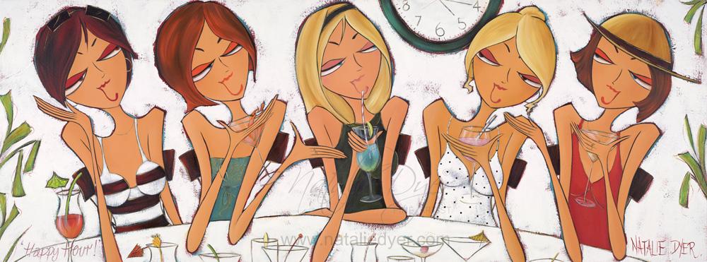 Happy Hour, a limited edition fine art print by Natalie Dyer, Women with Attitude series, Sunshine Coast Australia