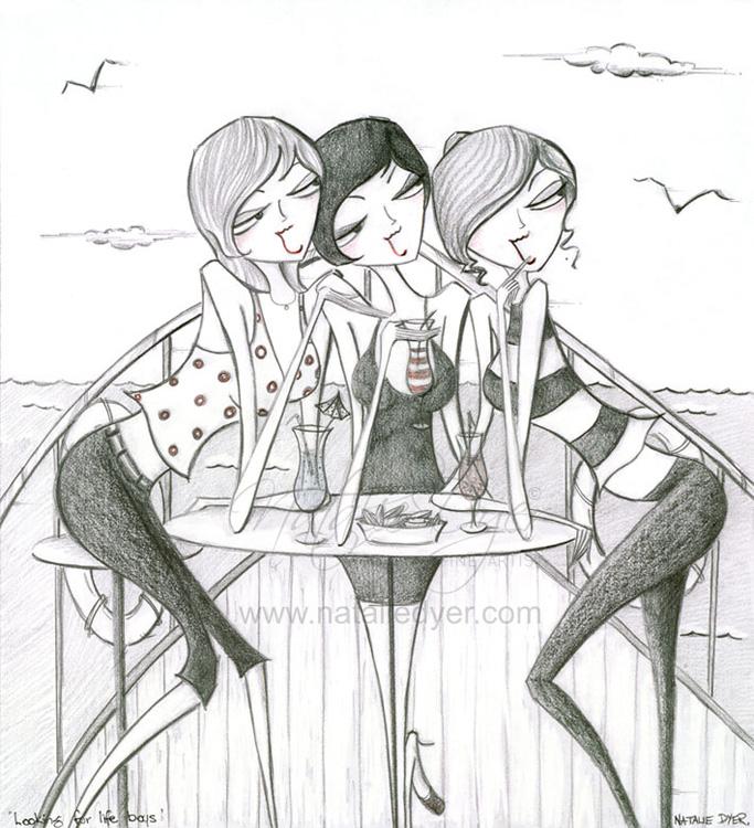 Looking for Lifebouys, a limited edition fine art print by Natalie Dyer, Women with Attitude series, Sunshine Coast Australia