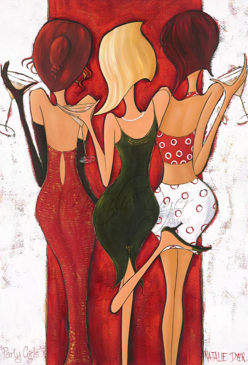 Party Girls, a limited edition fine art print by Natalie Dyer, Women with Attitude series, Sunshine Coast Australia