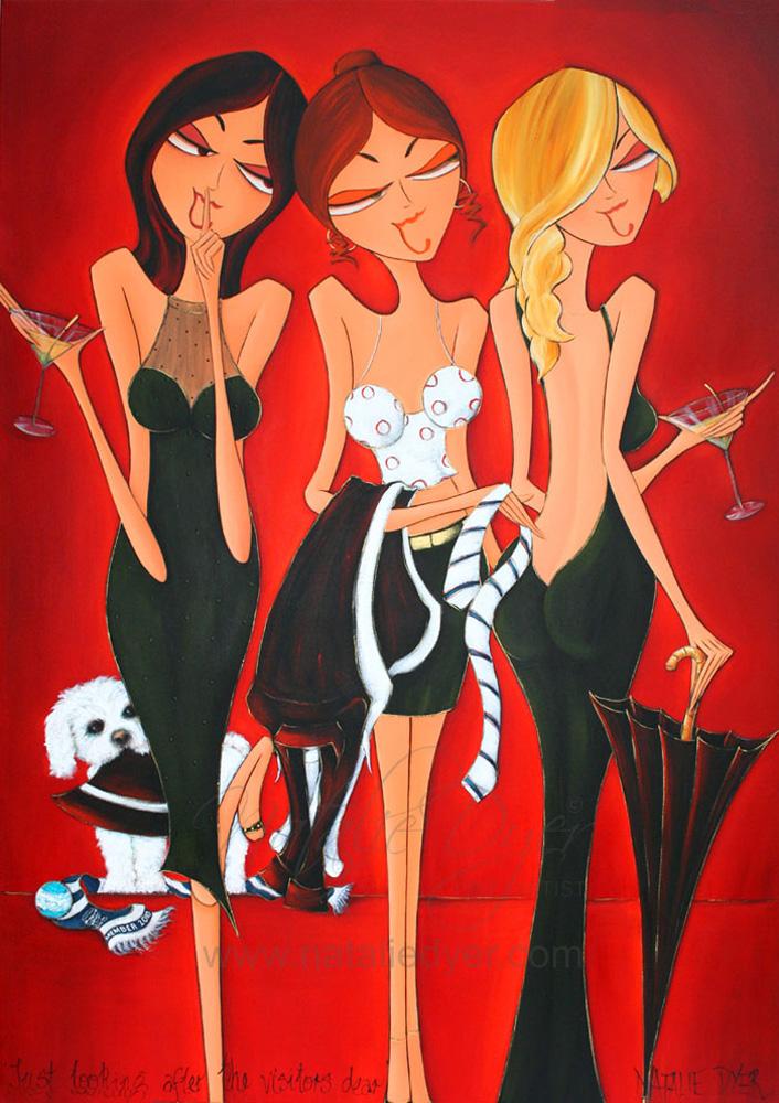 Just Looking After the Visitors, Dear, a commission painting by Natalie Dyer