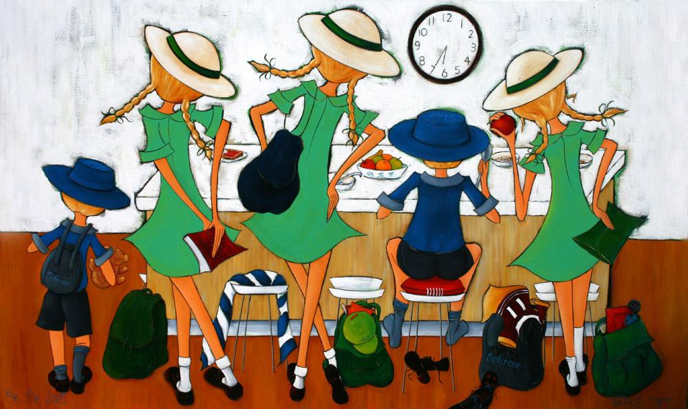 On the Ball, a family commission painting by Natalie Dyer