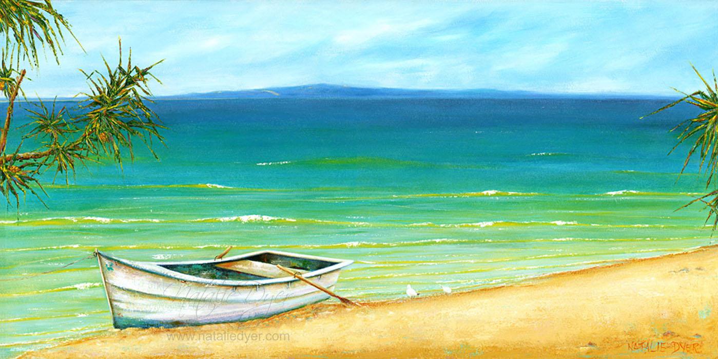 On the Bay, an open edition fine art print by Natalie Dyer, Scapes, Florals and Fauna series, Sunshine Coast Australia