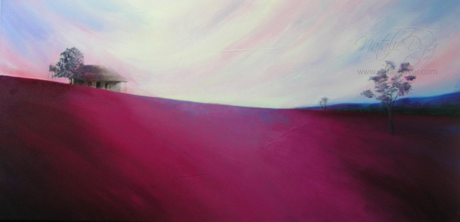 Purple Fields, an open edition fine art print by Natalie Dyer, Scapes, Florals and Fauna series, Sunshine Coast Australia
