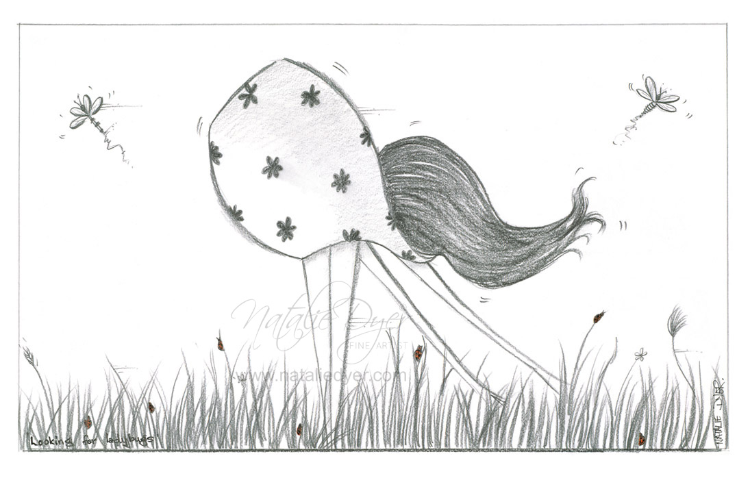 Looking for Ladybugs, a limited edition fine art print by Natalie Dyer, Whimsical series, Sunshine Coast Australia