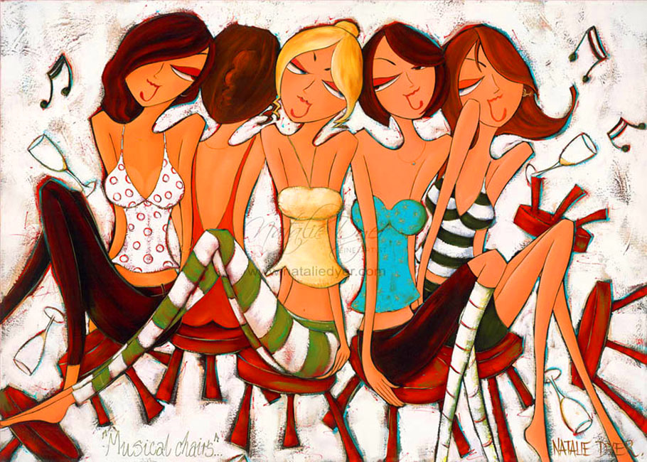 Musical Chairs, a limited edition fine art print by Natalie Dyer, Women with Attitude series, Sunshine Coast Australia