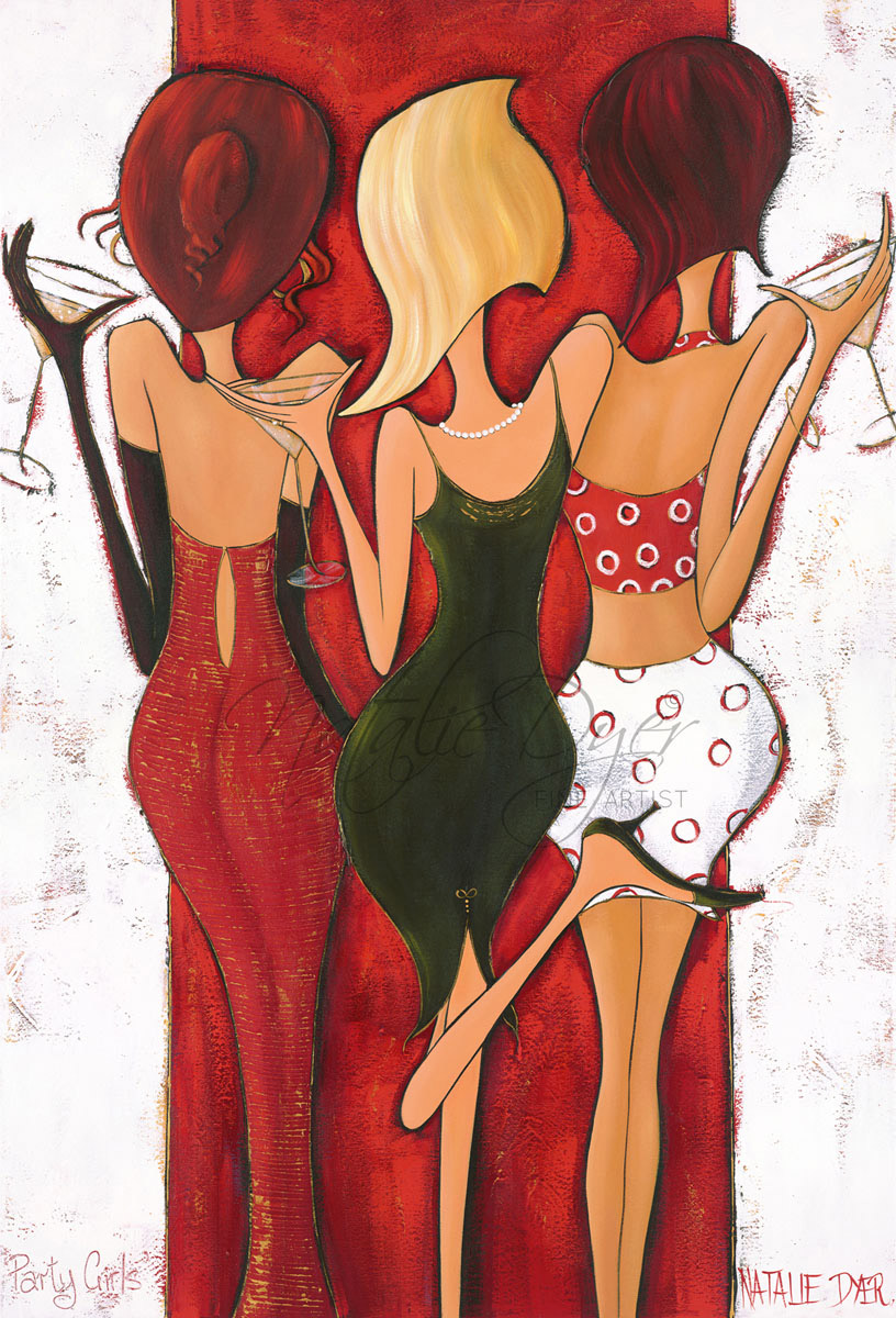 Party Girls, a limited edition fine art print by Natalie Dyer, Women with Attitude series, Sunshine Coast Australia