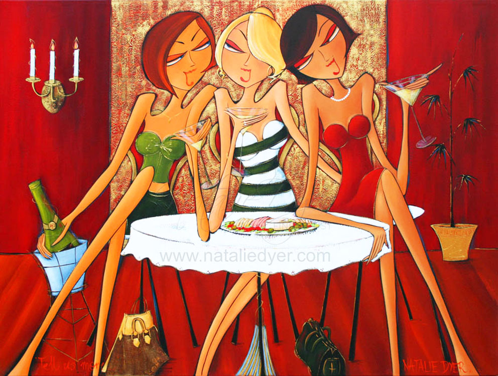 Tell Us More, a limited edition fine art print by Natalie Dyer, Women with Attitude series, Sunshine Coast Australia